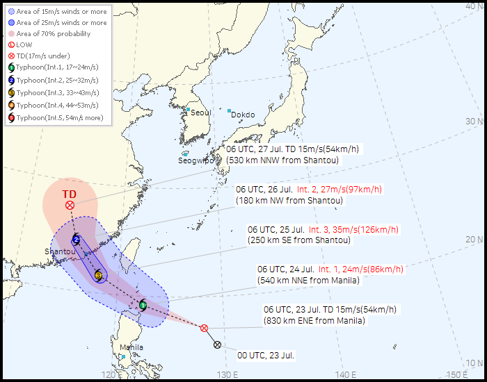 No. 21 Tropical depression route